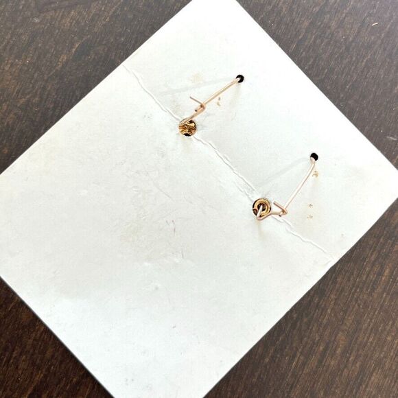 VTG 14k Karat Gold Dancing Ballerinas Zircon Earrings For Pierced Ears Made USA - Picture 4 of 7